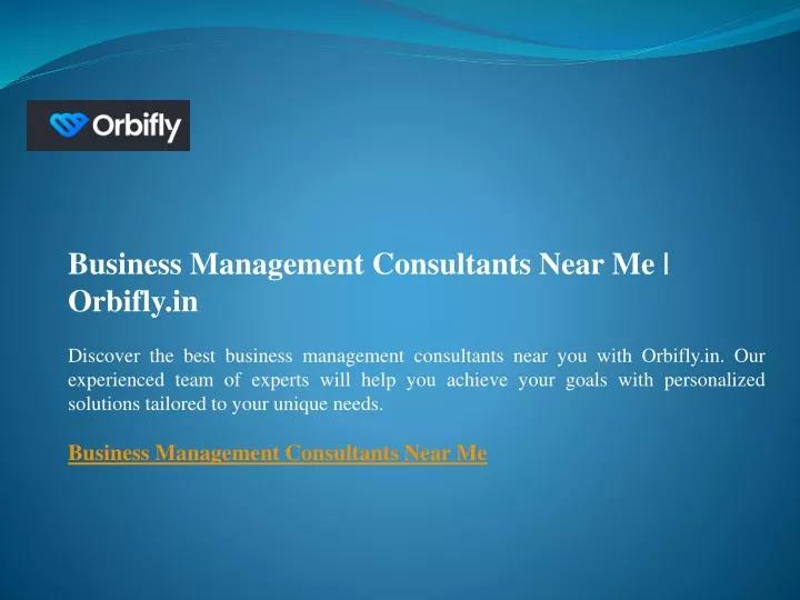 business management consultants near me orbifly