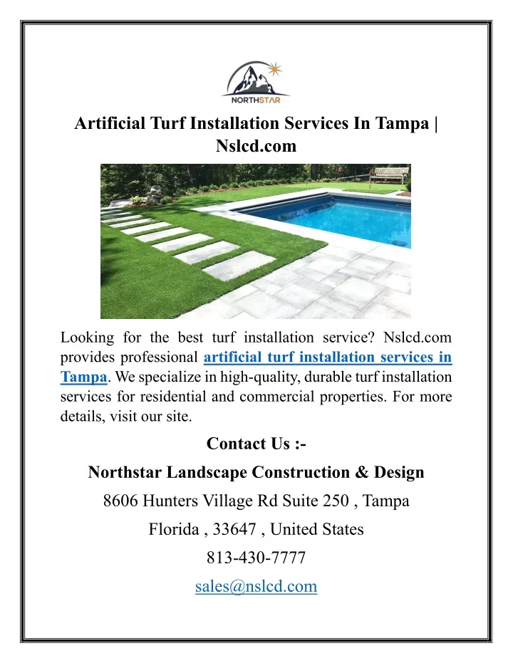 artificial turf installation services in tampa