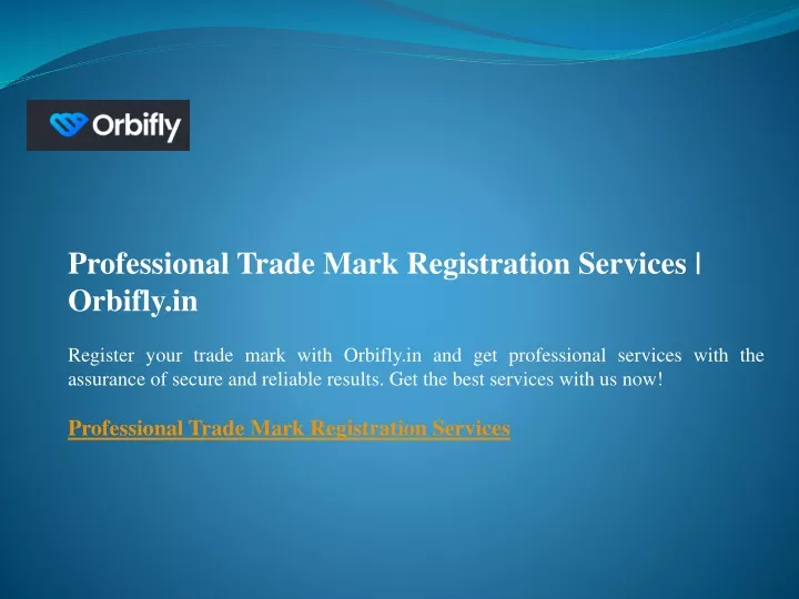 professional trade mark registration services