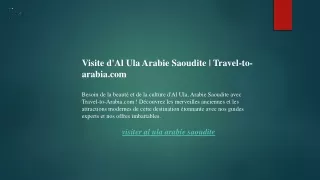 Visite d'Al Ula Arabie Saoudite  Travel-to-arabia.com