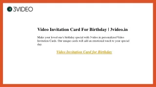 Video Invitation Card For Birthday  3video.in