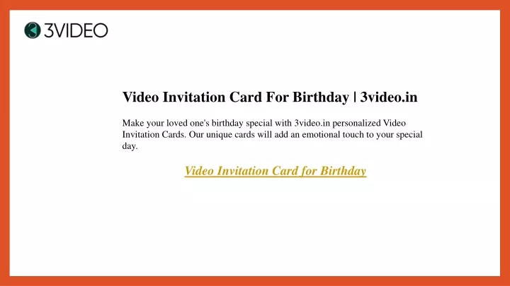 video invitation card for birthday 3video in make