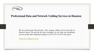 Professional Data and Network Cabling Services in Houston