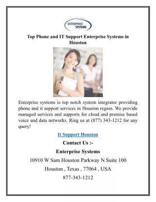 Top Phone and IT Support Enterprise Systems in Houston