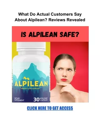 What Do Actual Customers Say About Alpilean
