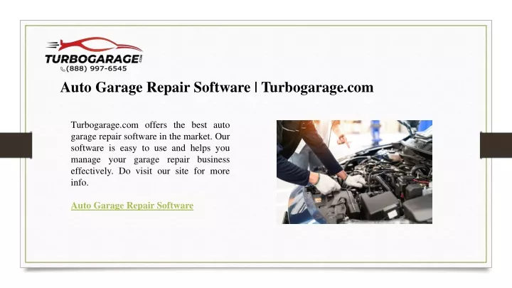 auto garage repair software turbogarage com