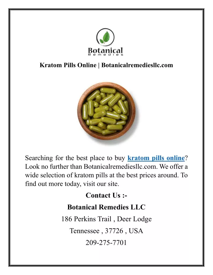 kratom pills online botanicalremediesllc com