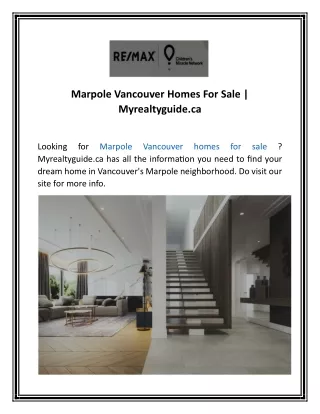 Marpole Vancouver Homes For Sale | Myrealtyguide.ca