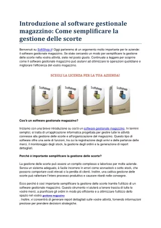 software gestionale magazzino