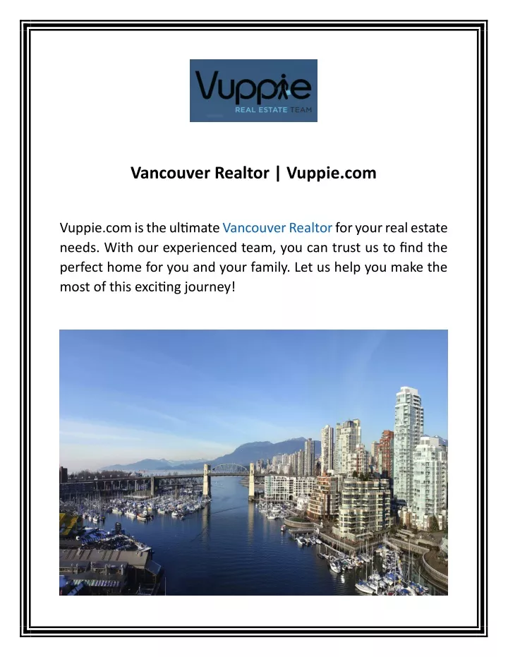 vancouver realtor vuppie com