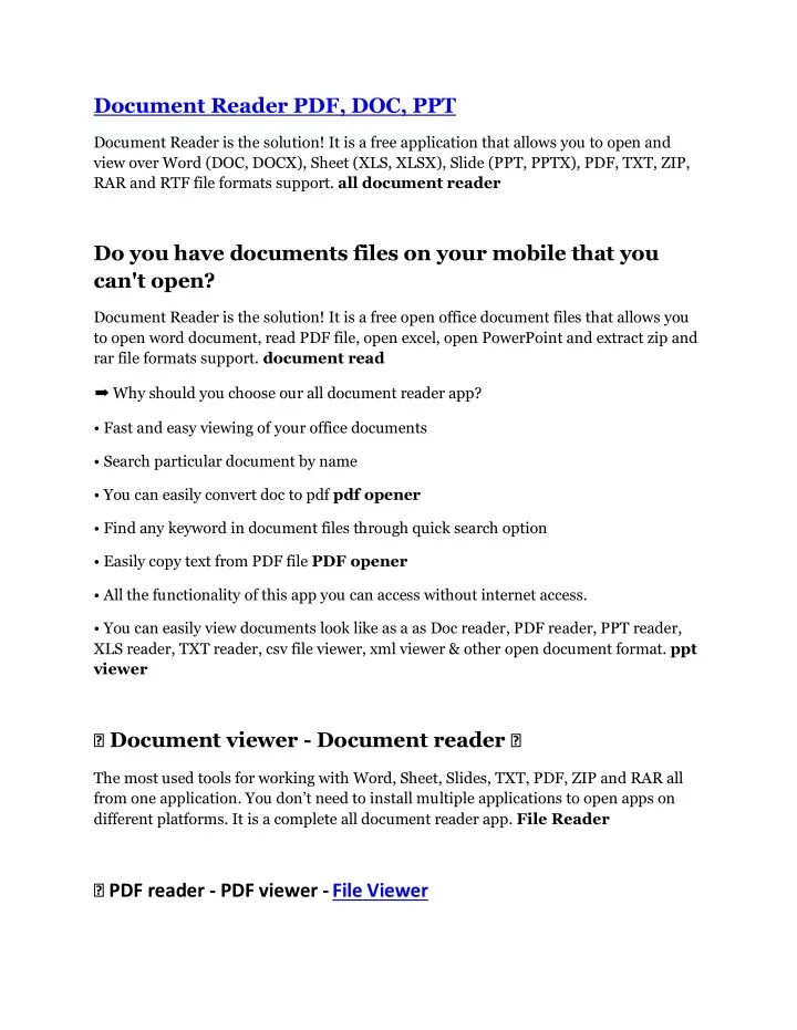document reader pdf doc ppt