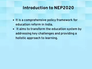introduction to nep2020
