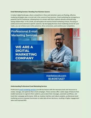 Professional Email Marketing Services - Marketocrat