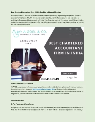 Best Chartered accountant firm - aagc