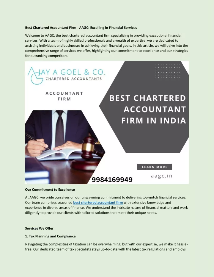 best chartered accountant firm aagc excelling