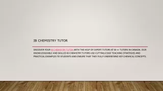 IB Chemistry Tutor