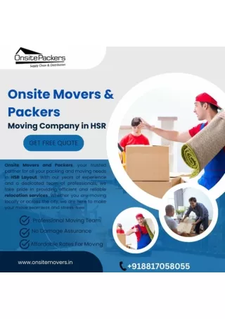 Onsite Movers and Packers - Professional Moving Company in HSR Layout