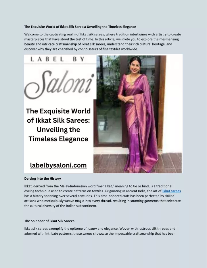 the exquisite world of ikkat silk sarees