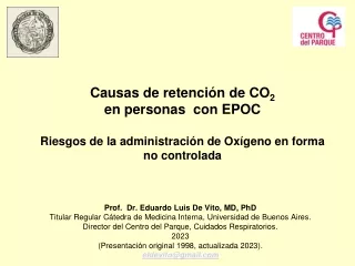 2023- 03 Causas de retencion de CO2 en EPOC y riesgos de oxigenoterapia