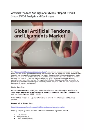Artificial Tendons And Ligaments Market Report Overall Study