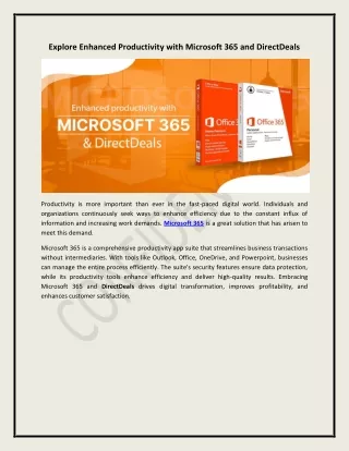 explore enhanced productivity with microsoft