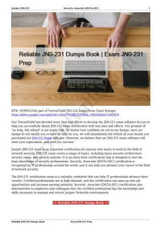 Reliable JN0-231 Dumps Book | Exam JN0-231 Prep