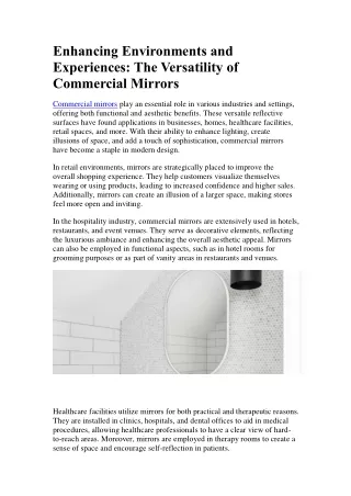 commerical mirrors for sale