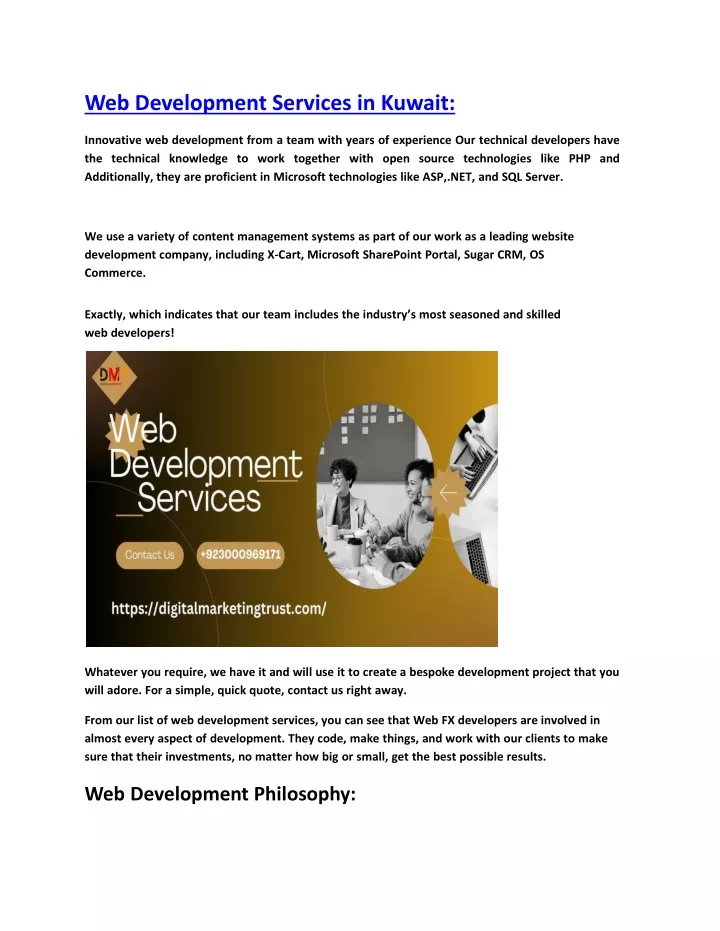 web development services in kuwait innovative