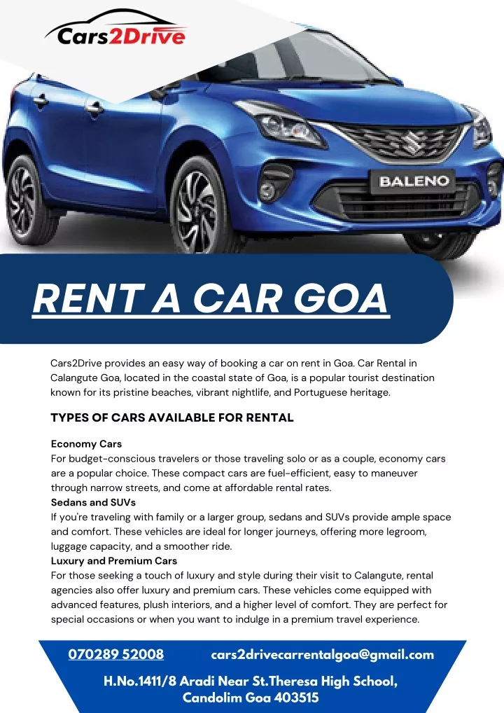 rent a car goa