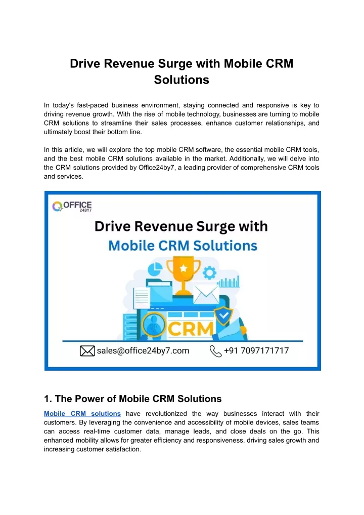 drive revenue surge with mobile crm solutions