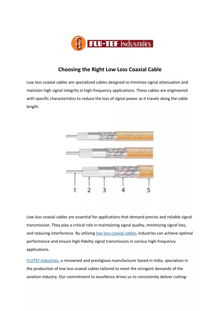 choosing the right low loss coaxial cable