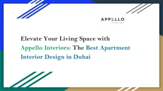 Elevate Your Living Space with Appello Interiors The Best Apartment Interior Design in Dubai