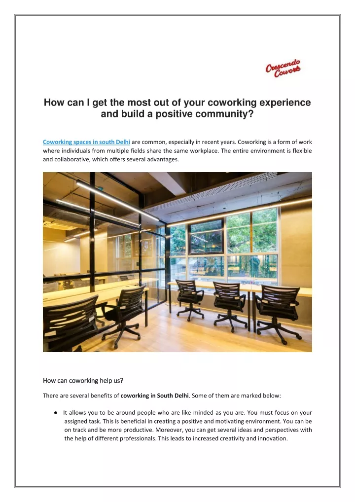 how can i get the most out of your coworking