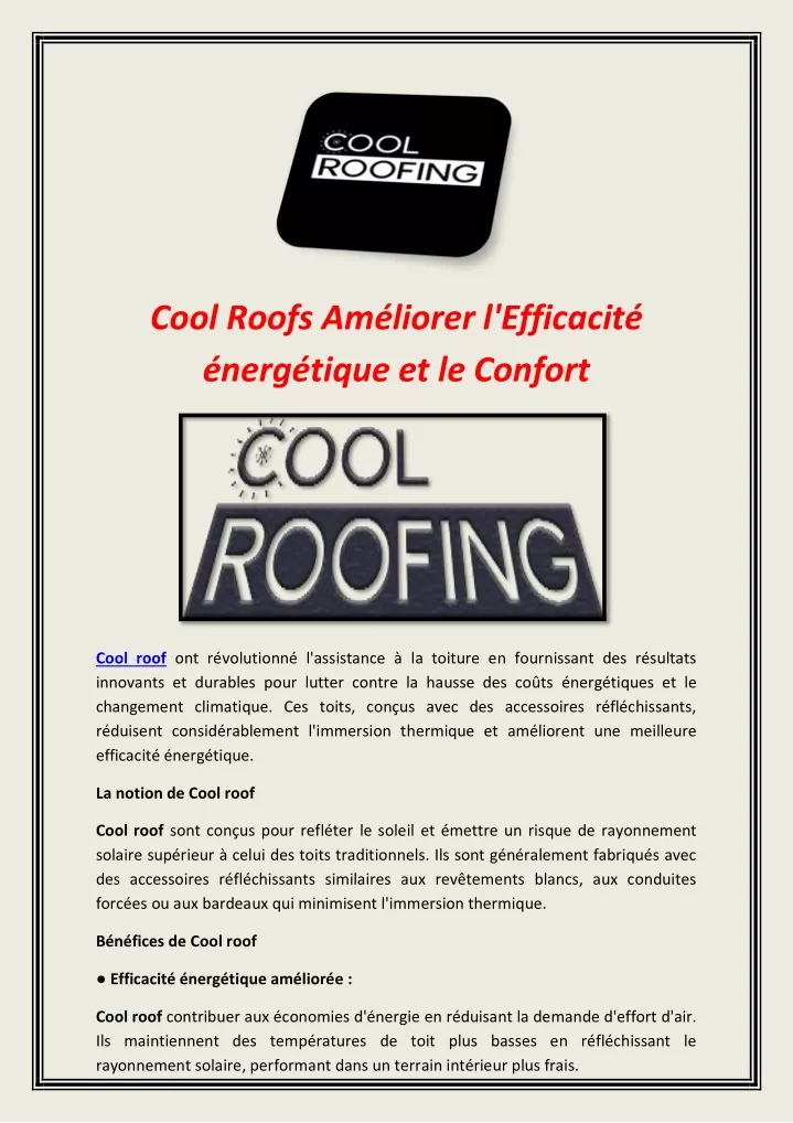 cool roofs am liorer l efficacit nerg tique