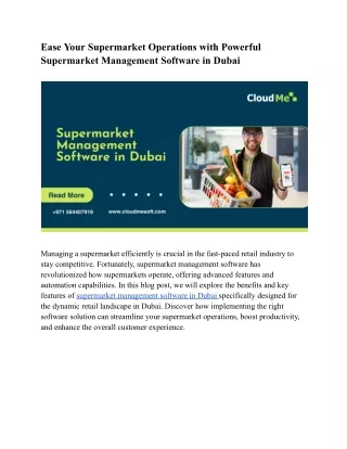ease your supermarket operations with powerful