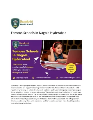 famous schools in nagole