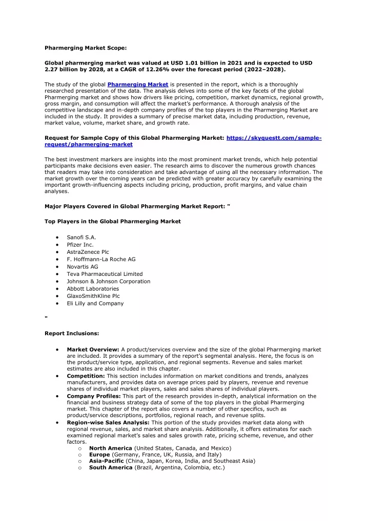 pharmerging market scope