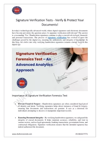Signature Verification Tests - Verify & Protect Your Documents!