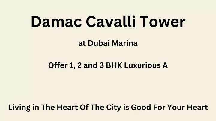 damac cavalli tower