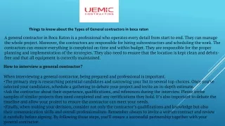 Things to know about the Types of General contractors in boca raton