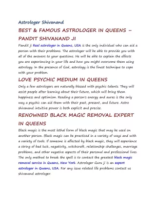 BEST & FAMOUS ASTROLOGER IN QUEENS pdf