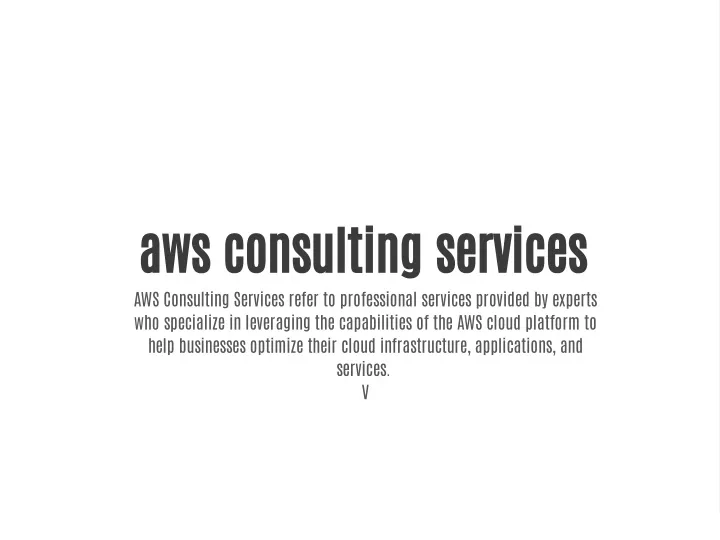 aws consulting services aws consulting services