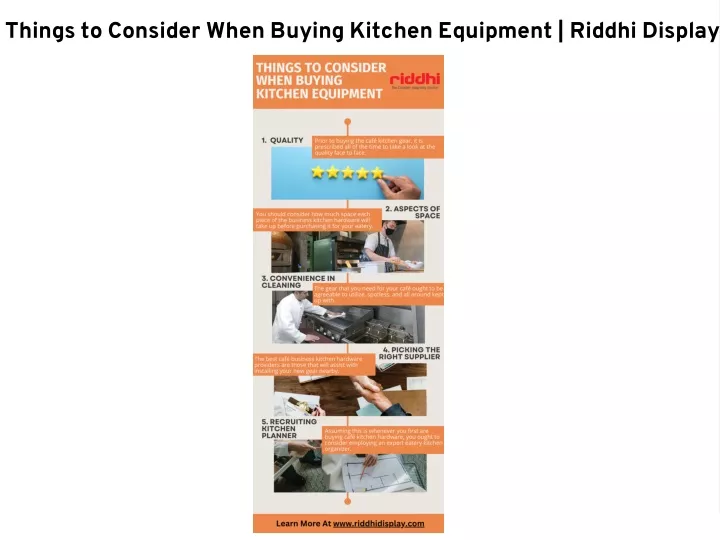 things to consider when buying kitchen equipment