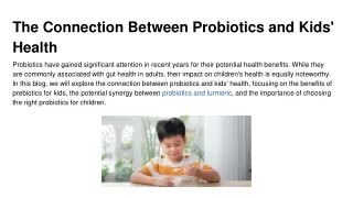The Connection Between Probiotics and Kids' Health