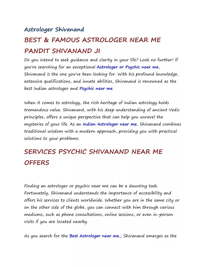 astrologer shivanand best famous astrologer near