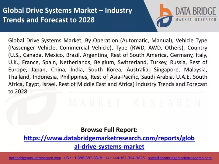 global drive systems market industry trends