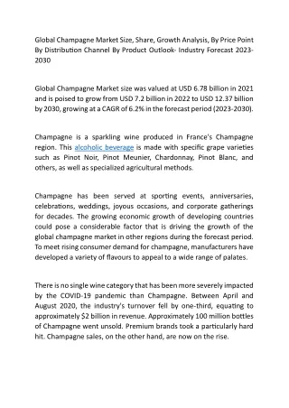 global champagne market size share growth