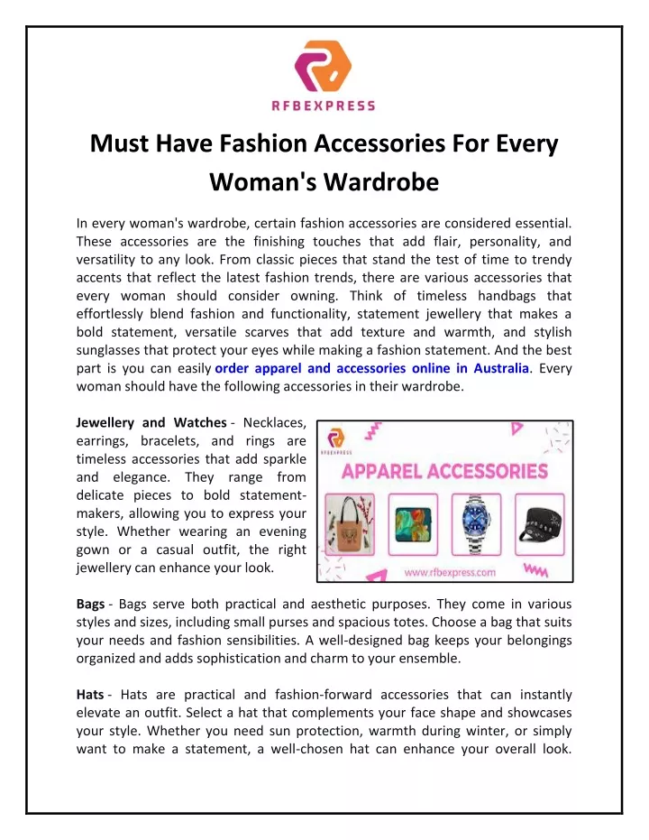 must have fashion accessories for every woman