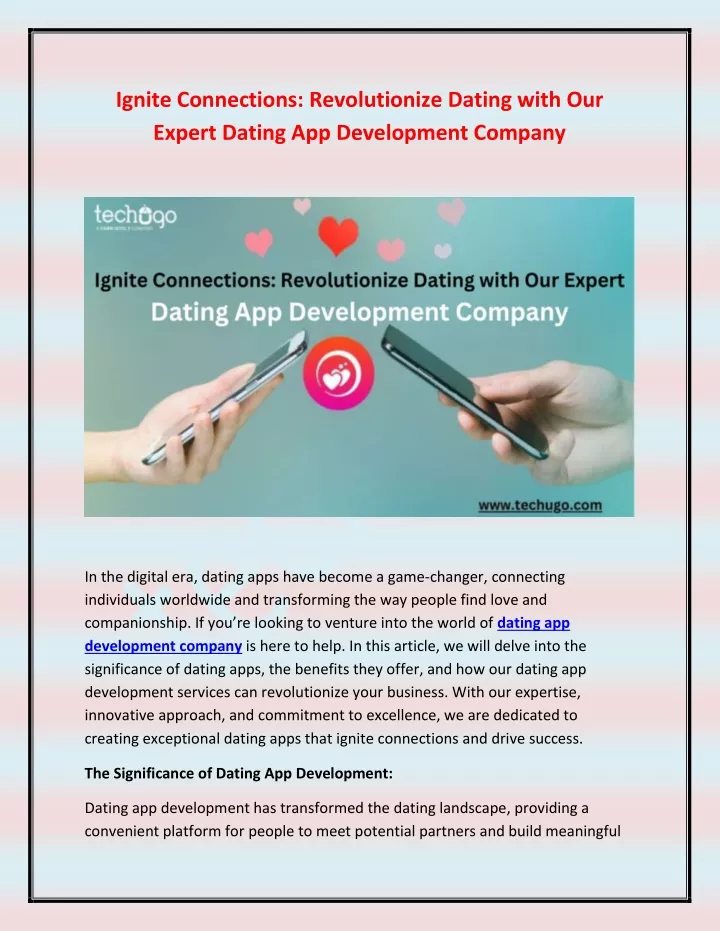 ignite connections revolutionize dating with