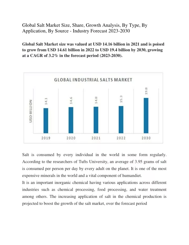 global salt market size share growth analysis